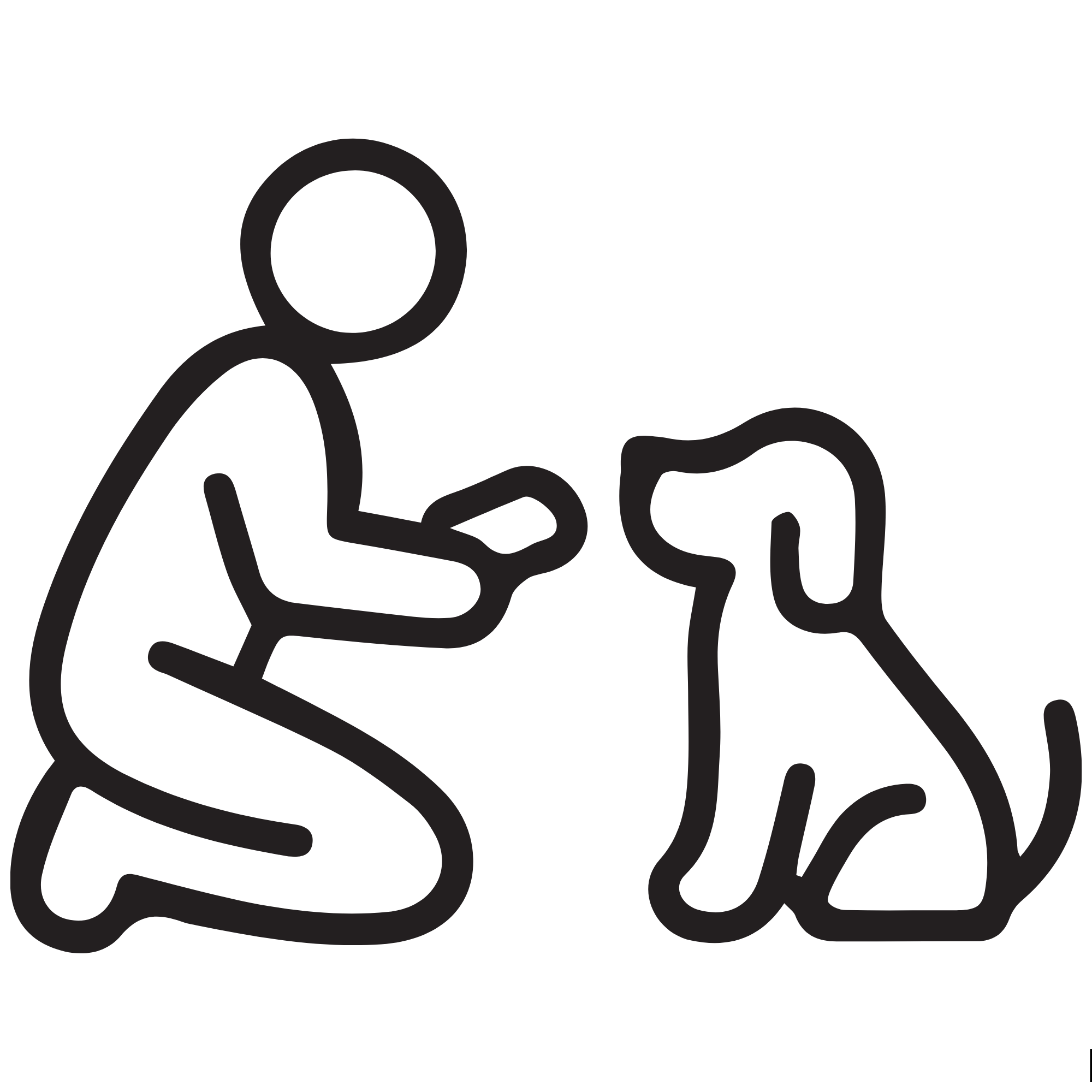Icon of a dog and a person interacting