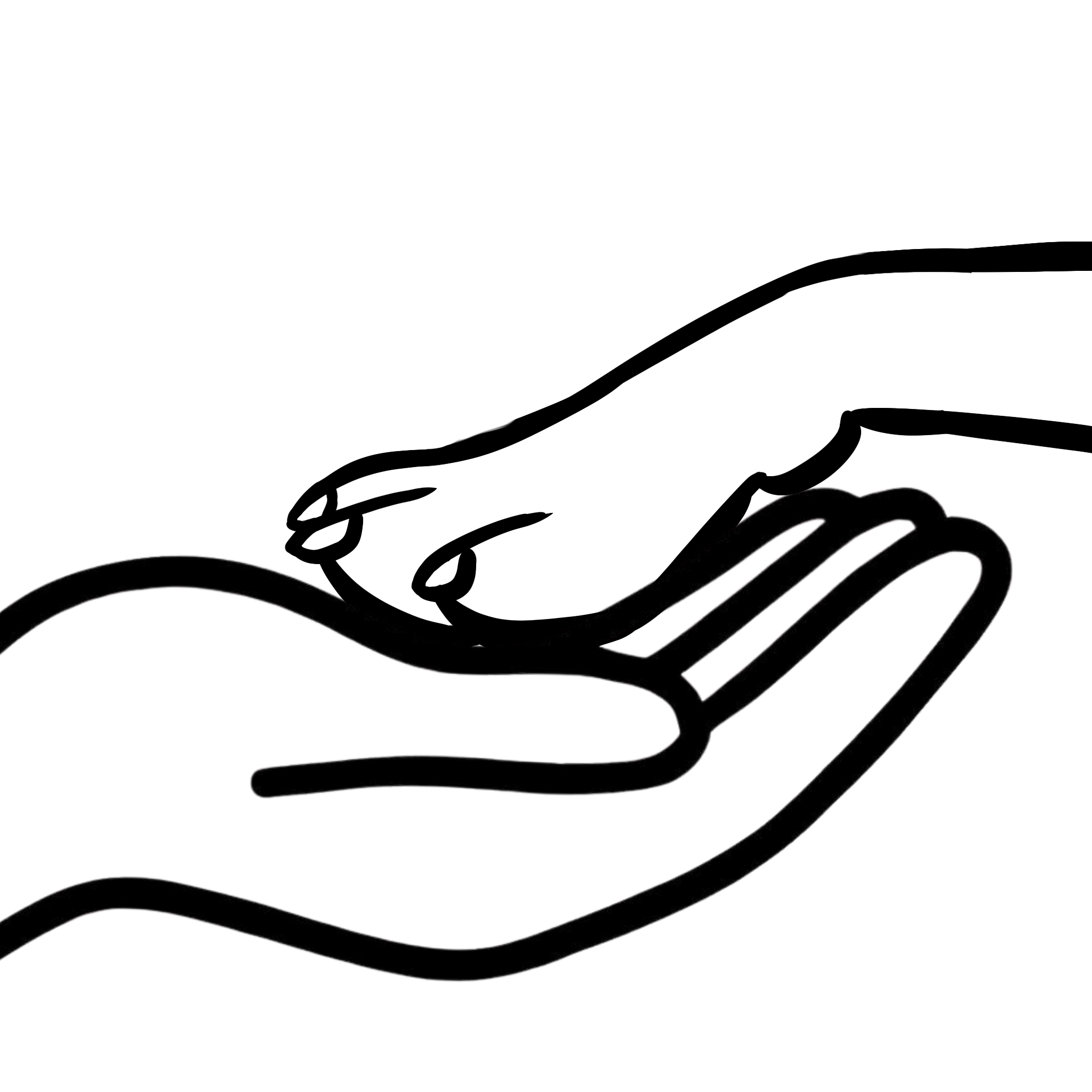 Icon of a dog paw in a human hand